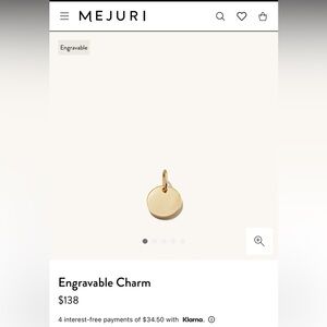 Mejuri 14k Letter “K” Engraveable Initial Charm